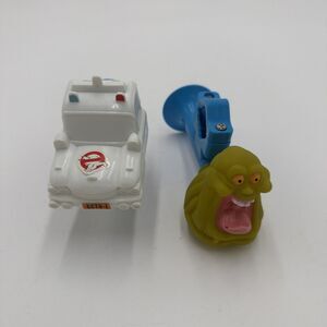 1984 McDonald's Lot of 2 Ghostbusters Slime ECTO 1 Bike Siren Horn Toy